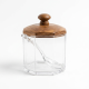 Acrylic Sugar Bowl With Wooden Lid